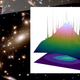 Hubble image of the lensing cluster MACS J1206. Inset image shows the spatial distribution of dark matter, with the spikes indicating individual galaxies.